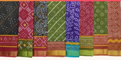 Bandhani pattern sarees by Shree Suchitra 3