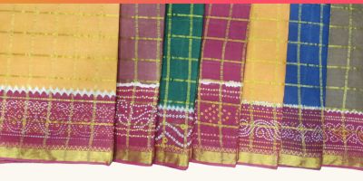 Bandhani pattern sarees by Shree Suchitra 4
