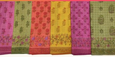 Print with embroidery sarees by Shree Suchitra 3